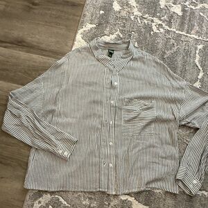 XL - Wild Fable Monochrome Striped Button-Down Shirt